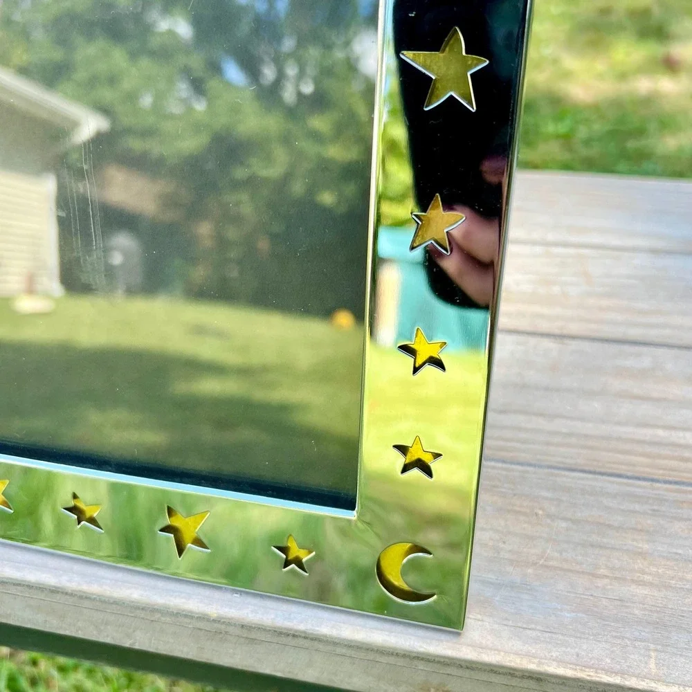 Celestial Star and Moon Silver and Glass Picture Frame | 8x10